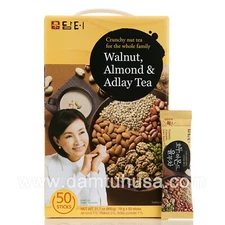 DAMTUH Korean Natural Walnut Almond Adlay Powder Tea 50 Sticks x 1 Box