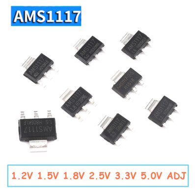 AMS1117 AMS1117-3.3 Voltage Regulator Chip 1.2V 1.5V 1.8V 2.5V 3.3V 5.0V ADJ