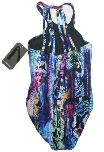 Magicsuit Danika Hi Neck Strappy Back One Piece Swimsuit - size 10 - Blue Boa - Picture 5 of 5