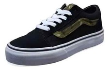 VANS Old Skool Camuflado/Negro Blanco Verdadero Tenis Niños Zapatos de Skate