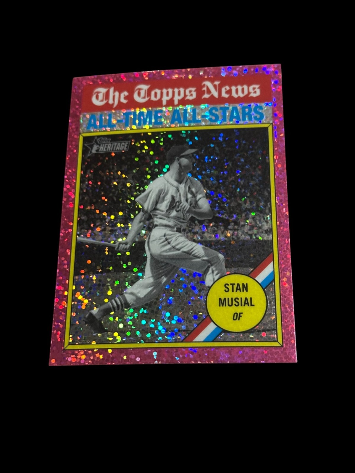 2025 Topps Heritage - All-Time All-Stars Stan Musial #350 Chrome Pink Sparkle