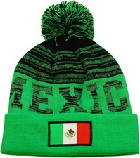 Icon Sports Mexico Cuff Pom Beanie Color Green/Black