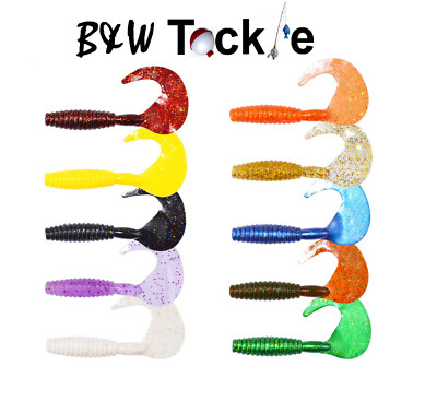 B&W Tackle~Curl Tail Grubs~4.25''~10 color choices~Bass~FREE Shipping