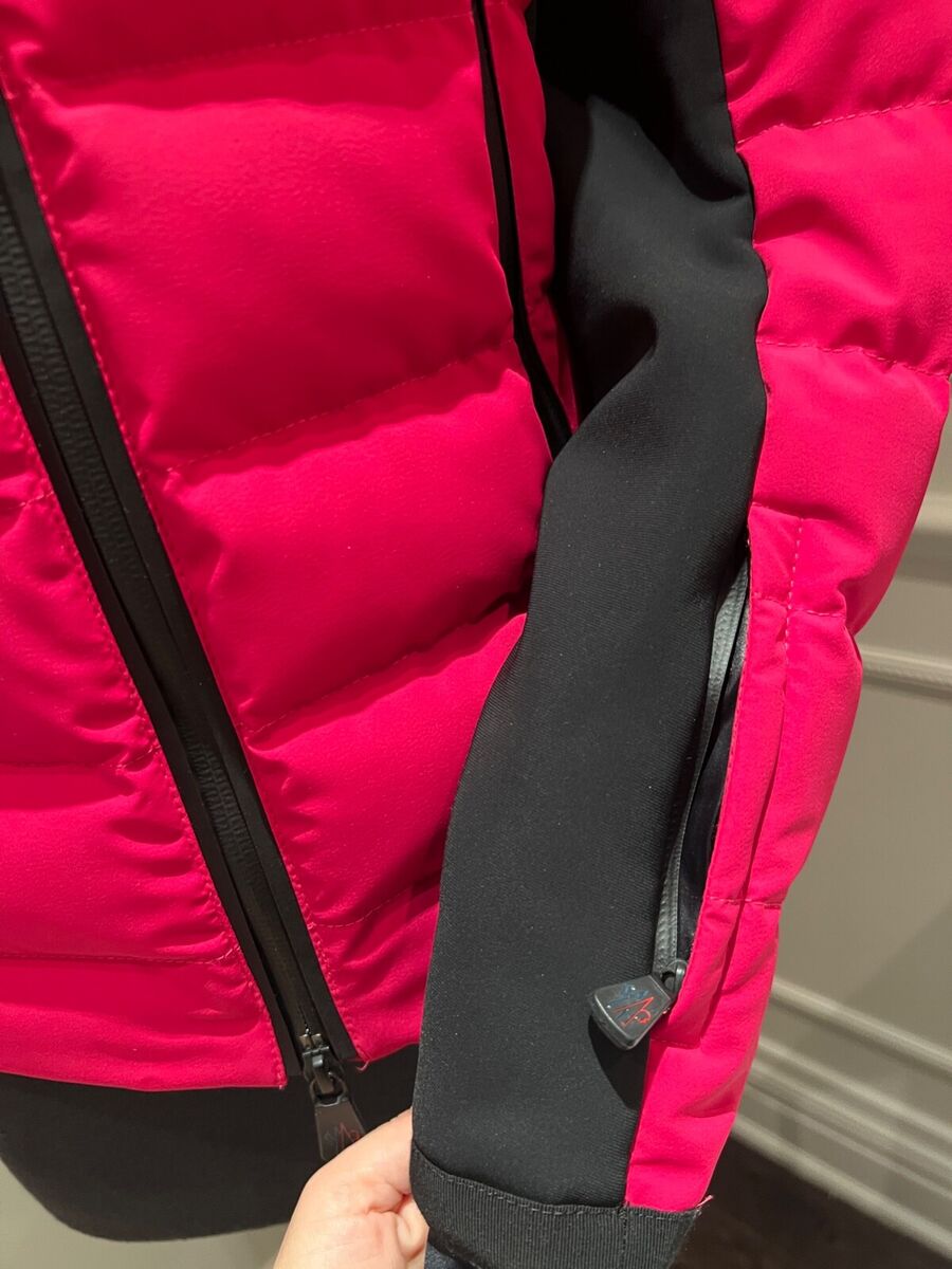 MONCLER Grenoble Lamoura Fur Trim Parka Ski Jacket in Pink MONCLER Grenoble Lamoura Fur Trim Parka Ski Jacket in Pink