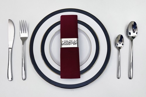 Bismillah Napkin Rings Set of 4 islamic Dining Table Decor EID Ramadan Decor - Picture 2 of 7