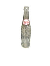 Pepsi Cola Bottle 10 Fl Oz 1950s Red White Logo Clear Swirl Glass Vintage