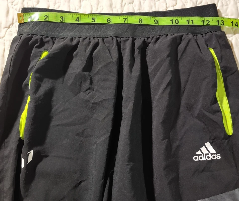 Adidas Messi Shorts Youth Large Black Green Slime Soccer Boys Athletic Lionel - Image 2 of 4