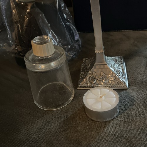 Seagull Pewter Votive Candle Holder W/Cream/Sugar Container W/Pewter Spoon/cover - Picture 11 of 14