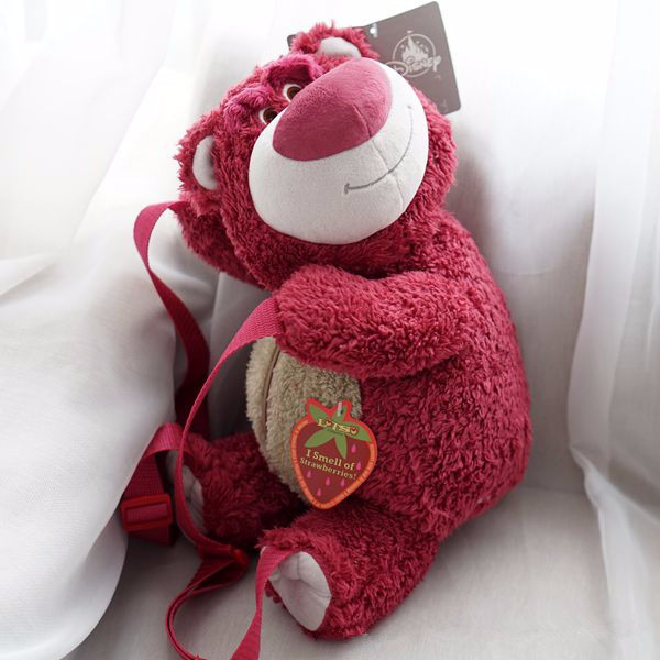 Disney Pink Lotso Plush Backpack Disney Lotso Huggin Bear Strawberry-Plush Backpack, Pink  main image 4
