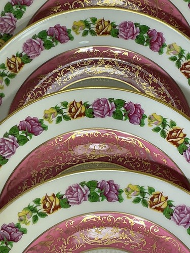 Limoges W.Guerin Porcelain 11” Set of 6 Chargers Dinner Plates 1891-1932 Antique - Picture 2 of 24