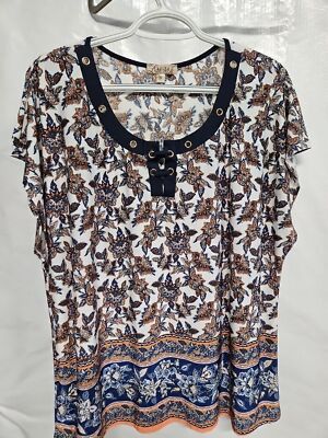 Womens Lavish Cap Sleeve Lightweight Top Size 2X