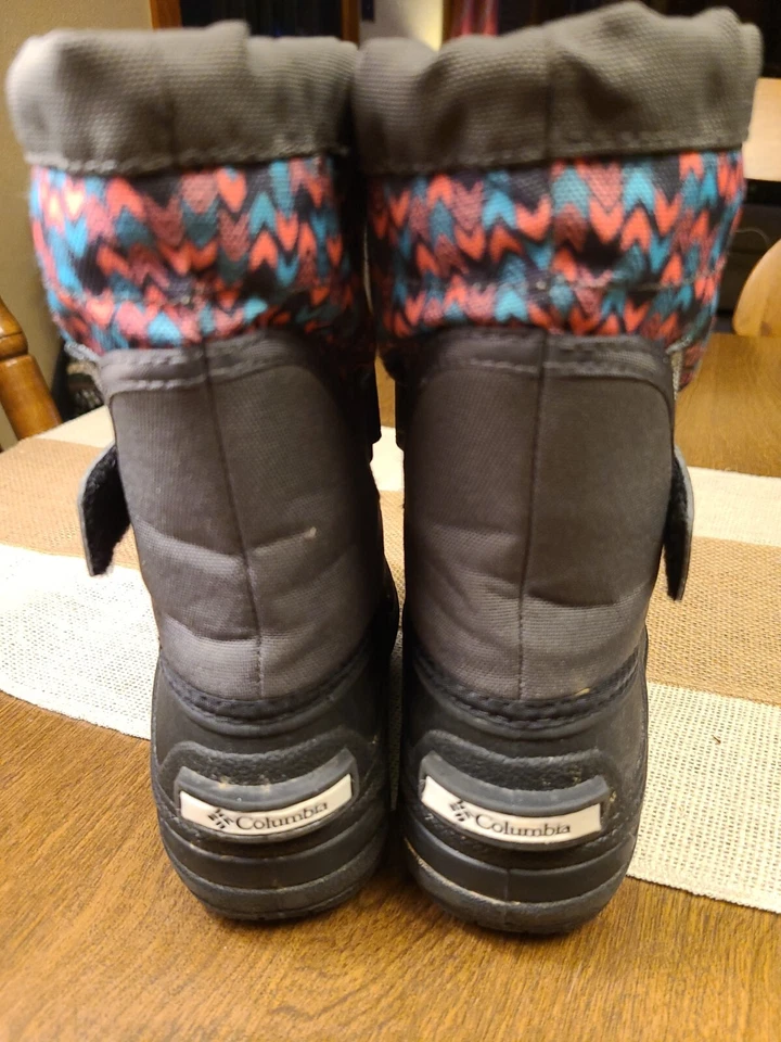 Columbia напечатано Twin тундра водонепроницаемый девочки зимние/снег ботинки размер 9 - Изображение 3 из 4