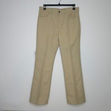 Vintage 70s Levis 520 Men's Wide Leg Polyester Slack Pants Tan 34X30 B59