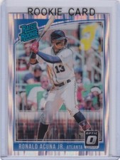 RONALD ACUNA JR. ROOKIE CARD Braves 2018 Donruss Optic RARE SHOCK PRIZMS $$ RC!!