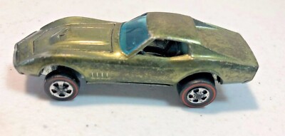 Hot Wheels Vintage Redline 1967 CUSTOM CORVETTE Olive Green Hong
