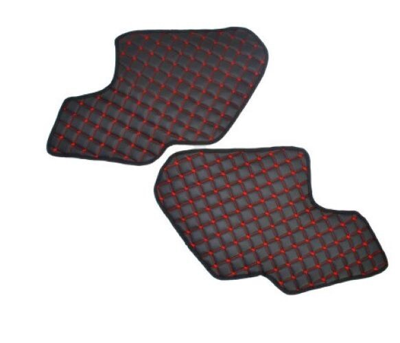 Revestimiento de puerta de cuero ecológico negro rojo costuras para Scania S/...