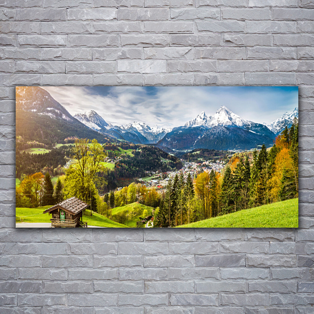 Tableau acrylique des Alpes 120x60 cm avec impression premium brillante