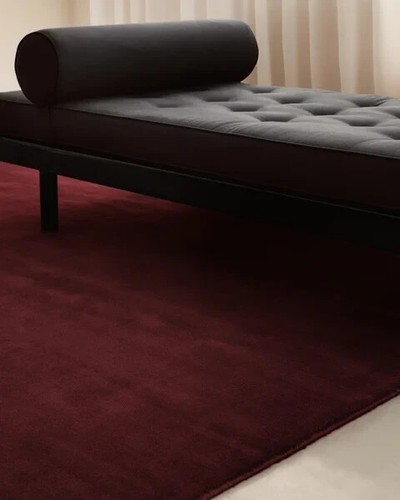 Rug Hand-Tufted Deep Wine Nz Wool Area Rug Living Room office Bedroom Dining roo - Picture 3 of 5