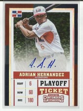 2017 Panini Contenders Draft Adrian Hernandez Autograph Playoff Ticket #ed 7/ 15