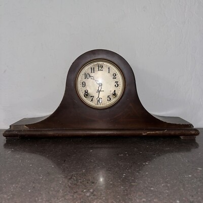 Sessions Eight Day Mantle Clock Made in USA Wooden Antique Vintage Century Vtg