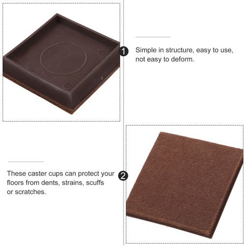 2 PCS Furniture Pads for Hardwood Floors Fixed Caster Cup Leg Protector