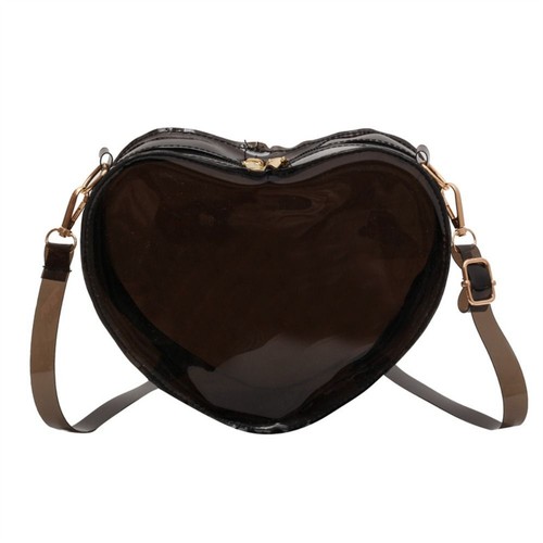 Love Peach shaped Transparent Women's Bag Jelly Bag Crossbody Bag One Shoulder - Picture 12 of 16