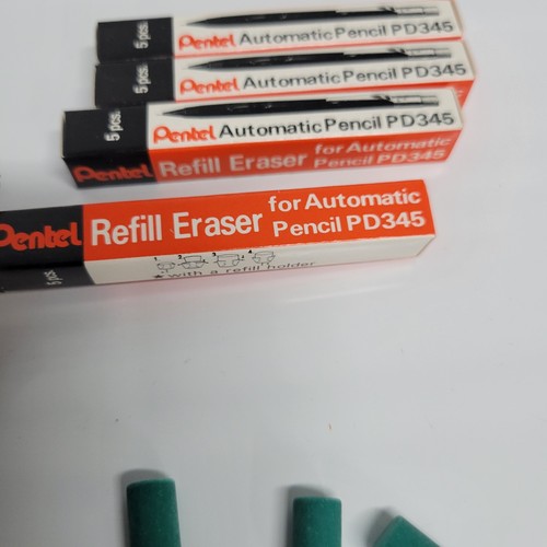 4 Pentel Eraser Refill for PD345 5 Green Erasers & Refill Holder in each box - Picture 4 of 4