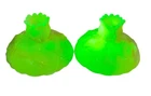Fenton Burmese Uranium Glass CANDLE HOLDERS Rosalene Pink WATER LILY Set Of 2