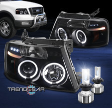 For 2004-2008 Ford F-150 F150 Halo Projector Blacksmoke Headlight Led Bulb Kit