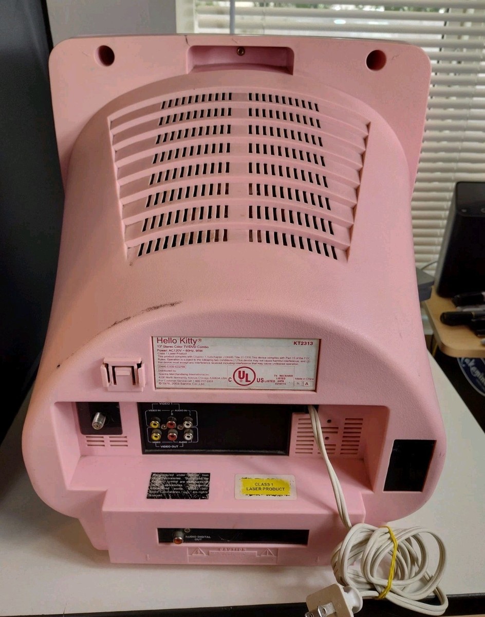 Vintage Pink Hello Kitty 13” CRT TV DVD Combo NO REMOTE- DVD Not