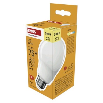 LED Lamp Basic A60 E27 Base Warm White 1055lm 11W Replacement for 75W Incandescent Bi...