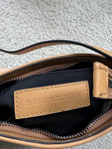 BURBERRY Haymarket Check Nova Plaid Pouch Shoulder Bag Beige Brown Auth - Picture 5 of 10