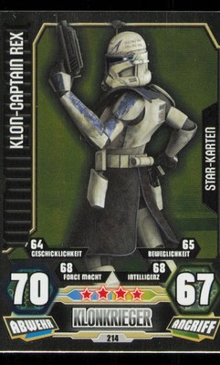 Klon-Captain Rex star Wars Force Attax Serie 3 Star-Karten 214