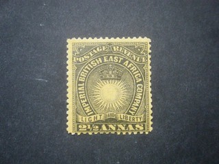 KUT British East Africa 1891 2½a black on yellow buff SG7 LMM