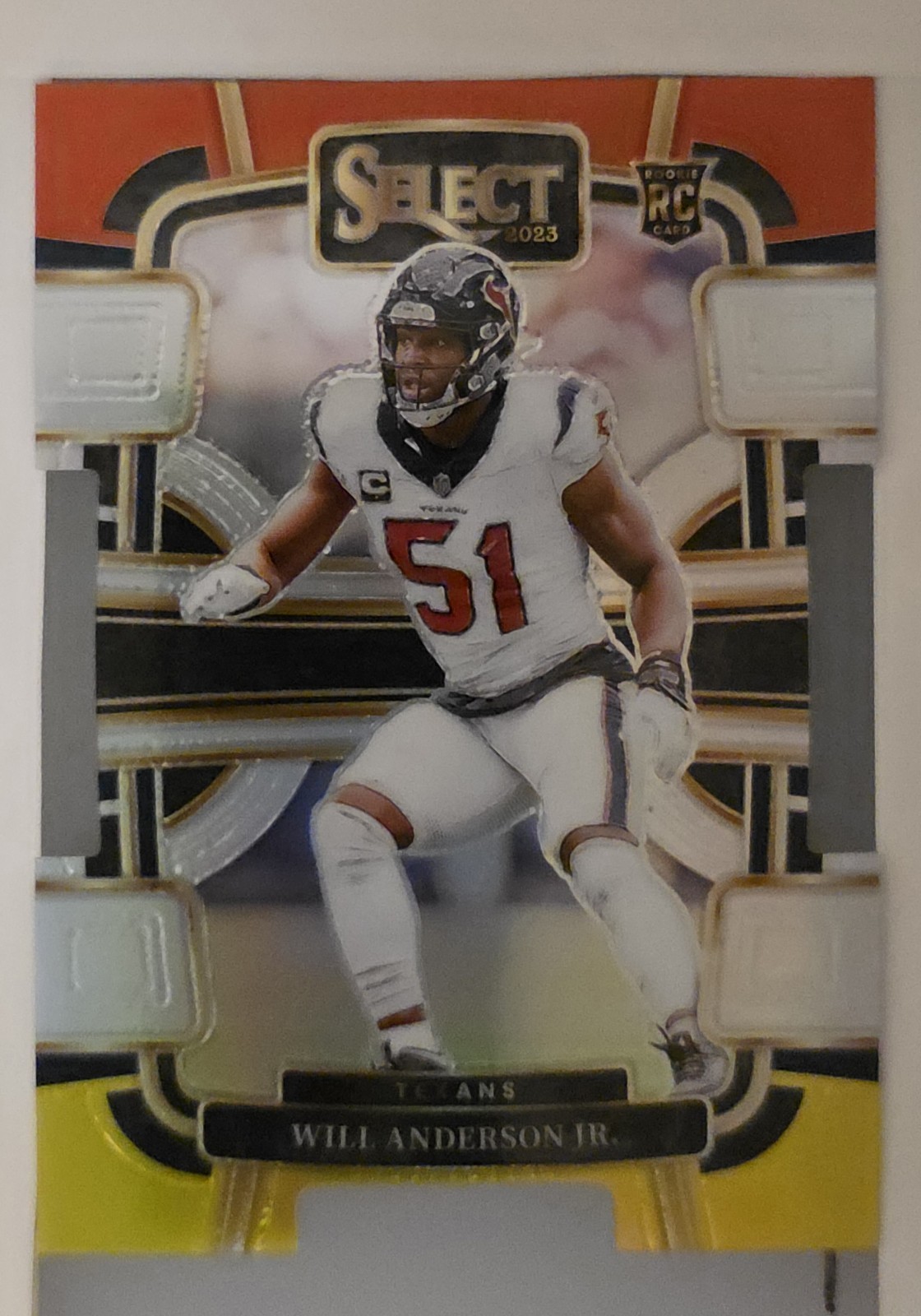 2023 Panini Select Concourse Will Anderson Jr #40 Red Yellow Prizm Die-Cut RC