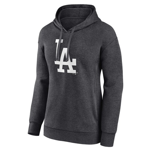 Women's Charcoal Los Angeles Dodgers Monochrome Pullover Hoodie - Imagen 2 de 3