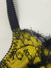 Agent Provocateur Leisa Black Mustard Bra 36C New