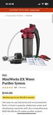 MSR MiniWorks EX Water Purifier System Ceramic Camping & Backpacking Retail $145