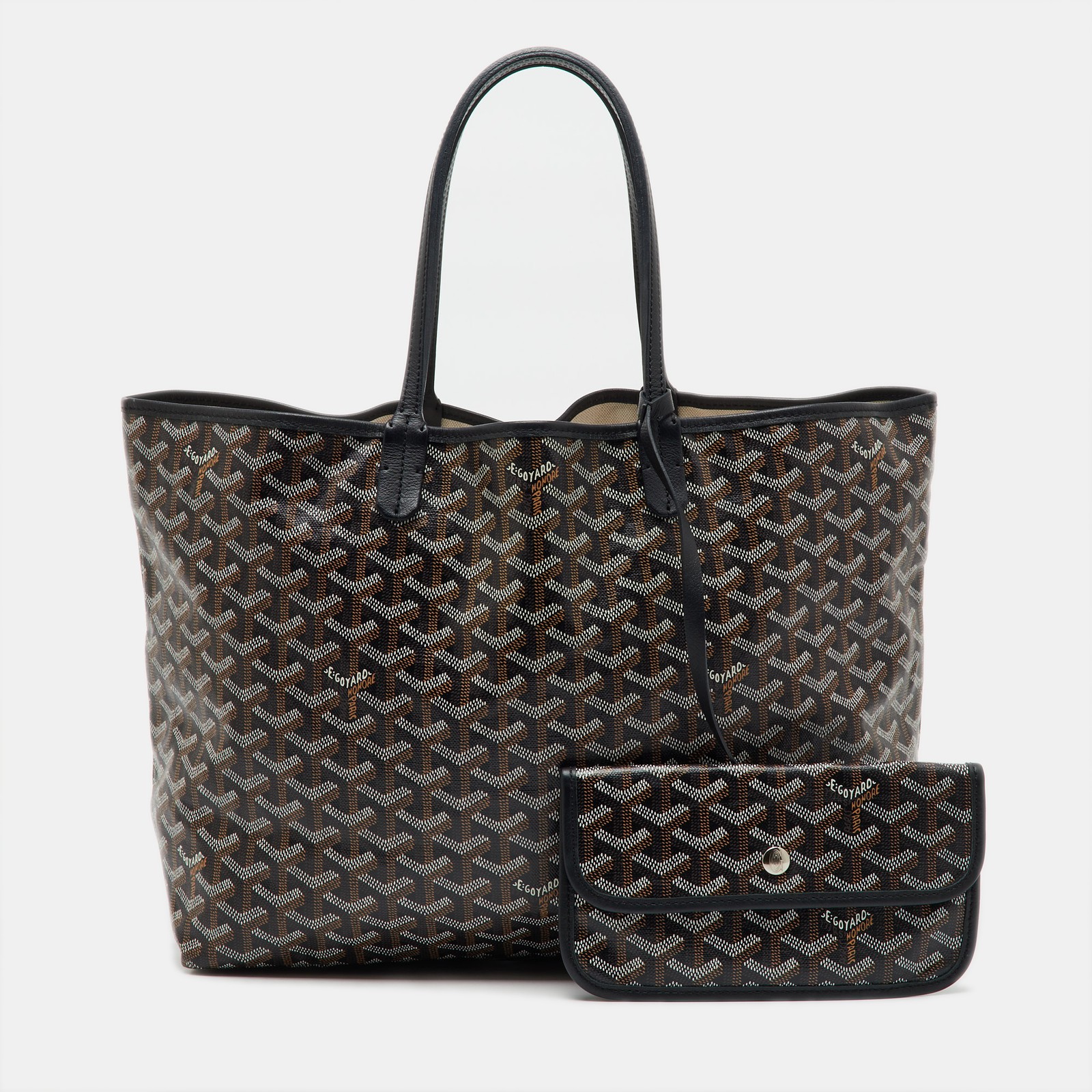 Goyard Black Goyardine Leather Saint Louis PM Tote Bag  
