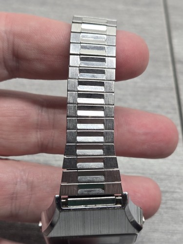 Vintage Retro 70er Jahre Timex SSQ LCD Digitaluhr silber schwarz nicht getestet - Bild 6 von 7