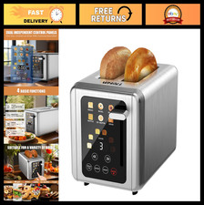 Smart Digital Touch Screen Toaster 2 Slice, 1.5" Slots, 6 Shade Settings, Countd