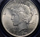 1922  PEACE DOLLAR PCGS MS 64 SOFT GLOWING WHITE SATIN LUSTER, FULL STRIKE,
