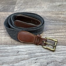 Vintage Dooney Bourke Wool Leather Belt 32 Brass Buckle Leather Khaki Brown USA
