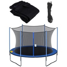 15 ft Trampoline Net Replacement with 6 Poles, 15 Foot Trampoline Netting Rep...