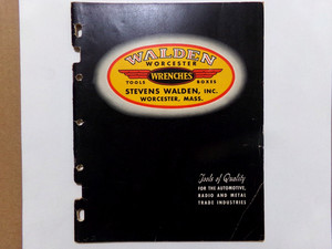 1946 WALDEN WRENCHES CATALOG #142,TOOLS AUTOMOTIVE,PLANES,METAL TRADE,SETS,BOXES
