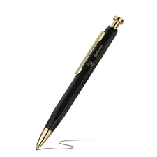 312 Metal Gel Pen 0.5mm, Hexagonal Design, Black Piano Lacquer with 24K Gold ...