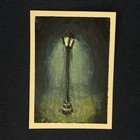 ACEO Original Gouache Stormy Lamppost 2.5x3.5 On Paper By EAW — photo 1