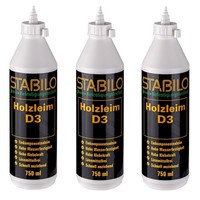 3X Holzleim D3 750Ml Holzkleber Leim Einkomponentenleim Holz Kleber Wasserfest