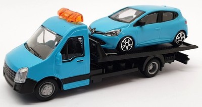 Burago 1/43 Scale #18 31400 - Renault Megane Car And Generic Flatbed Truck