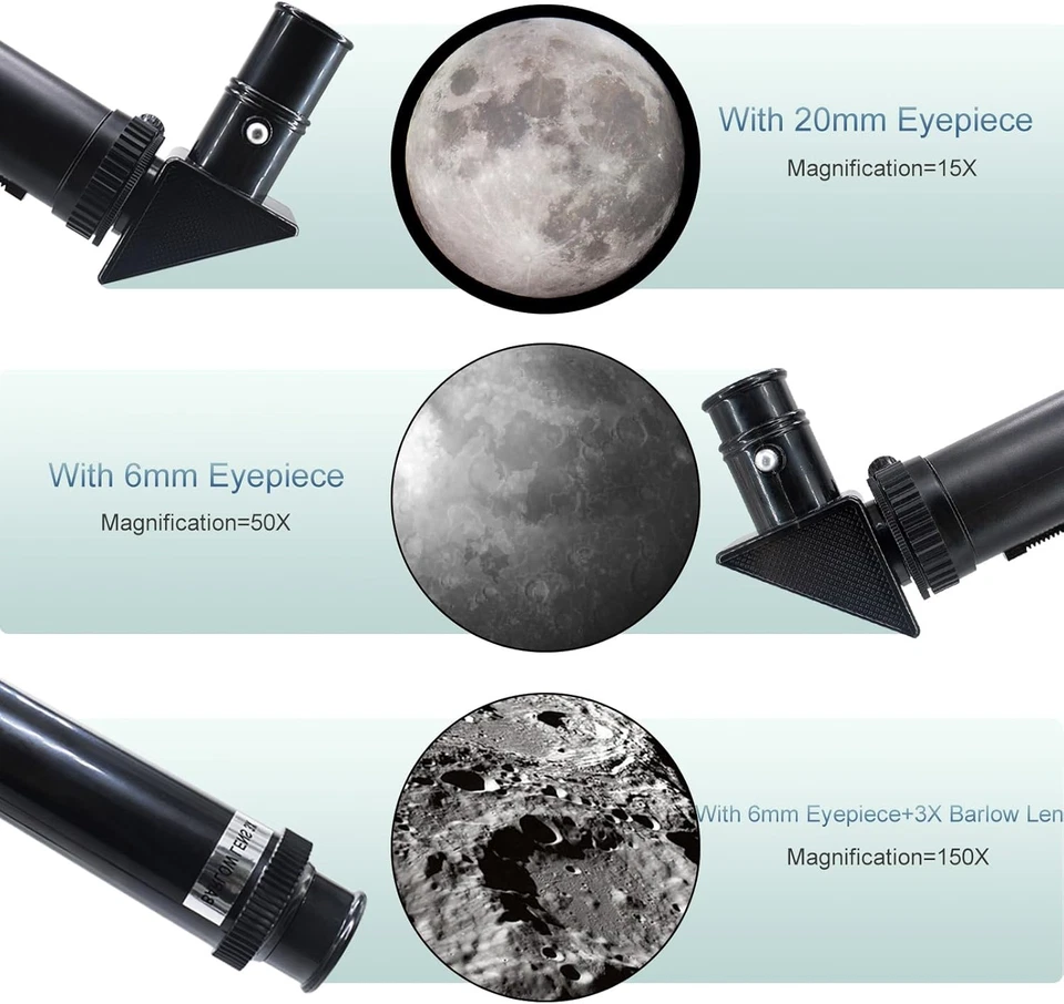 Telescope for Adults & Kids, 70Mm Aperture (15X-150X) Portable Refractor Telesco - Image 3 of 4